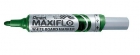 Markery Maxflo do tablic z toczkiem dozujcym tusz, kocwka gruba 6.0 mm, zielony