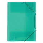 Teczka A4 z gumk - szeroka Biurfol, zielony transparentny
