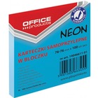 Bloczek samop. OFFICE PRODUCTS, 76x76mm, 1x100 kart., neon, niebieski