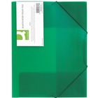 Teczka z gumk Q-CONNECT, PP, A4, 400mikr., 3-skrz., transparentna zielona