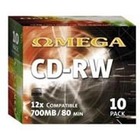 Dysk Omega CD-RW slim | 700MB | x12 | 10 szt