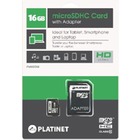 Platinet karta pamici microSD class 10 + adapter SD | 16GB