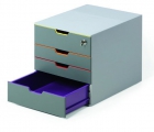 Pojemnik z kolorowymi szufladkami Durable VARICOLOR, 4 szuflady / 280x292x35