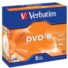 Verbatim DVD-R | 4.7GB | x16 | jewel 5szt | matte silver