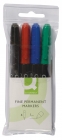 Marker do pyt CD/DVD Q-CONNECT, 1mm (linia), 4 szt., zawieszja, mix kolorów