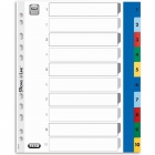 Przekadki A4 MAXI z kolorowego PP ELBA, Numeryczne 1 - 10 indeksw