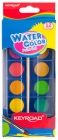 Farby akwarelowe KEYROAD, zawieszka, z pdzelkiem, 12 kolorów