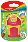 Temperówka KEYROAD Soft Touch, plastikowa, podwójna, ostrzenie zaokrglone, blister, mix kolorów
