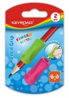 Gumka uniwersalna KEYROAD Pencil Grip, 2szt., blister, mix kolorów
