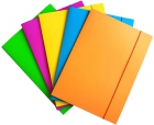 Teczka z gumk OFFICE PRODUCTS Fluo, karton/lakier, A4, 300gsm, 3-skrz., mix kolorów