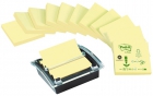 Bloczki ekologiczne POST-IT® Z-Notes (C2014Y12-1), 76x76mm, 12x100 kart., óte + podajnik GRATIS
