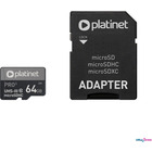 Karta pamici Micro SDhc + adapter 64GB class10 UIII A1 90MB/s Platinet PMMSDX64UIII