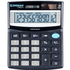 Kalkulator biurowy DONAU TECH, 12-cyfr. wywietlacz, wym. 125x100x27 mm, czarny