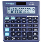 Kalkulator biurowy DONAU TECH, 12-cyfr. wywietlacz, wym. 140x122x22 mm, czarny