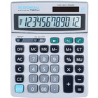 Kalkulator biurowy DONAU TECH, 12-cyfr. wywietlacz, wym. 210x154x34 mm, metalowa obudowa, srebrny