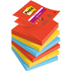 Karteczki samoprzylepne Post-it® Super Sticky Z-Notes, PLAYFUL, 76x76mm, 6x90 kart.