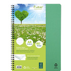 Koozeszyt CLAIREFONTAINE, Forever Premium, z recyklingu, A4, 90g, 60 kart., linia, zielony