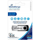 Pami Pendrive MediaRange 32GB USB 2.0, obracany, srebrno-czarny, MR911