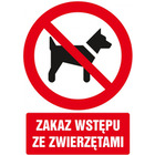 Znak TDC, Zakaz wstpu ze zwierztami