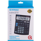 Kalkulator biurowy DONAU TECH, 12-cyfr. wywietlacz, wym. 185x140x37 mm, czarny